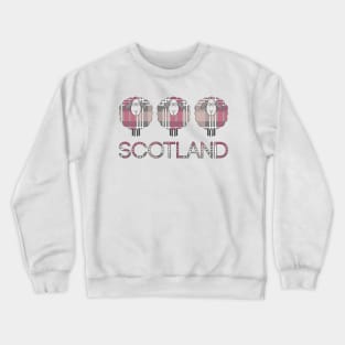 Trio of Scottish Pink, White and Grey Tartan Patterned Sheep Crewneck Sweatshirt